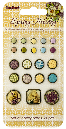 Epoxy Brads set 21 pcs Spring Holiday - Easter